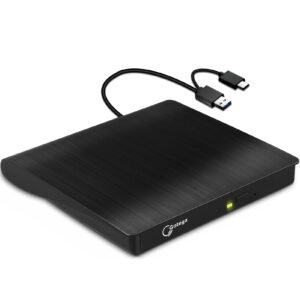 External DVD Drive USB 3.0 Type C Portable CD/DVD Player for Laptop - CD/DVD ROM Burner Reader Compatible with Desktop PC Windows Linux OS Apple Mac